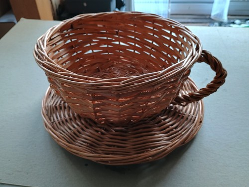Large wicker teacup - wicker, with