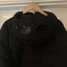 CP Company Eco-Chrome R Goose Down Puffer Goggle Jacket in Black