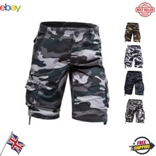 Kruze Combat Shorts Mens Cargo Shorts Army Camouflage Jeans Camo Work Half Pants