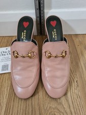 Gucci Princetown Heels Pink Size 37 Gold Horsebit | VC Authenticated | Preloved