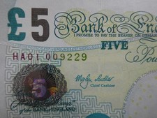 FIRST RUN HA01 PREFIX 2002 LOWTHER (GB/ENGLAND) £5 BANKNOTE FRESH ORIGINAL UNC