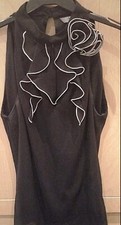Stunning  Black High Neck Blouse by BHS size 16