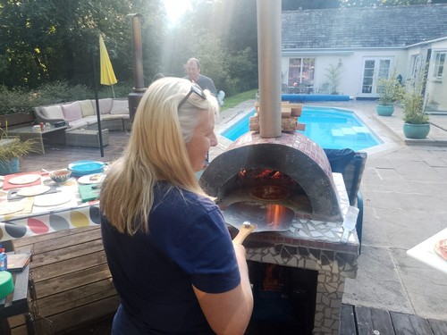 Wood fired pizza oven - fired,