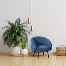 Modern Armchair Soft Fabric Accent Tub Chair Occasional Chair Wing Back Lounge