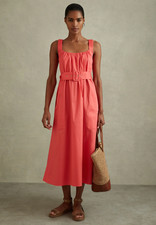 Reiss Liza Ruched Strap Midi
