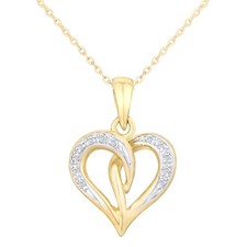 9ct Yellow Gold Diamond Heart