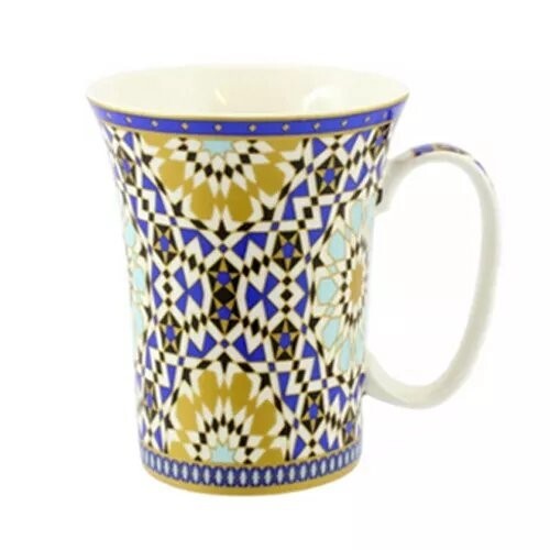 Mosaic fine china mug blue - mug,