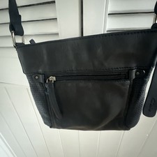 Clark’s Dark Navy (nearly Black )leather Cross Body Bag  Good Condition