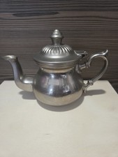 Vintage Magma Small Moroccan Silver Metal Teapot  with Hinged top