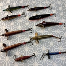 10 Vintage Trout Devon Minnows / Vintage Lures With Wire Traces - Nice Old Ones