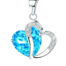 Women blue heart - heart, pendant