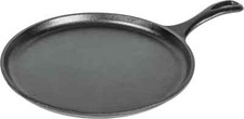 Lodge L9OG3 26.67 cm / 10.5 inch Pre-Seasoned Cast Iron Round Griddle /...