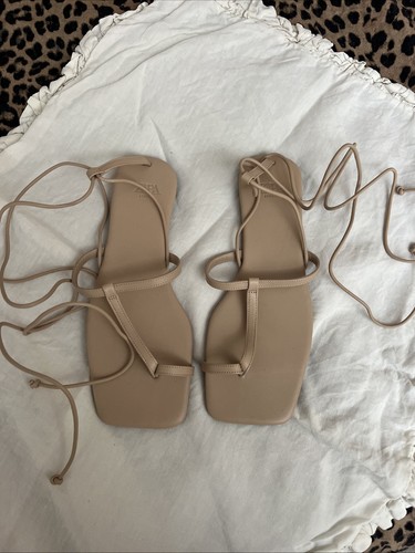 Zara atelier nude leather tie - zara,