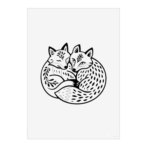 Folk style foxes wall art - style,