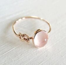 Rose gold delicate ring with pink opal centre stone  size 52 M genuine bargain
