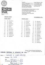 Chelsea v Manchester United (Bonetti Testimonial) 1979/1980 + ORIGINAL TEAMSHEET