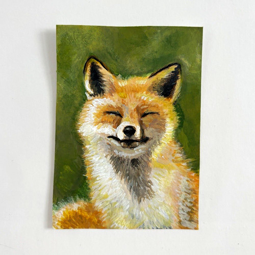 Original fox painting - painting, –