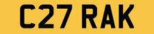 OLD CLASSIC PREFIX PRIVATE CAR REG NUMBER PLATE C27 RAK ALL FEES PAID / RA RK