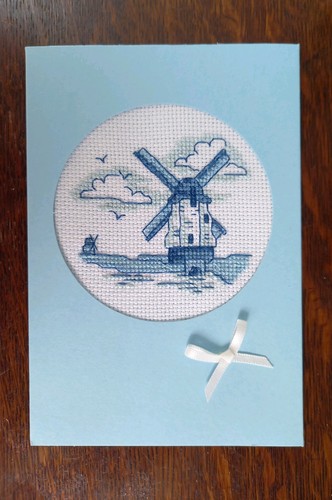 Completed cross stitch card - completed,