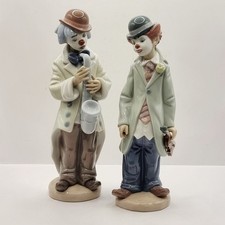 Pair of Lladro Sad Act Clowns