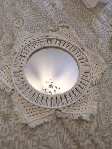 Macrame mirror bohemian wall - macrame,
