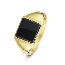 Men 9ct yellow gold onyx - 9ct,