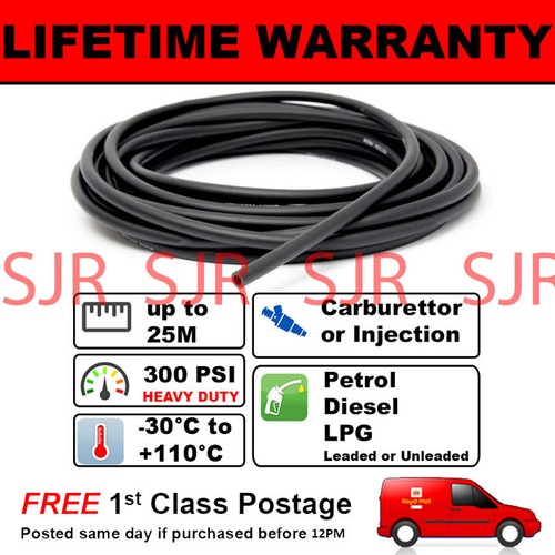 6mm braided rubber oil - 1/4",