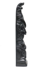 Vintage Canadian Haida Argillite Carved Totem Pole 10" Northwest Coast Native