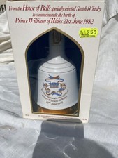 Genuine 1982 Prince William Bells Wiskey Bote Boxed