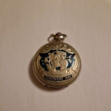 Vintage metal full hunter Molnija Discovery Day Pocket Watch W/O Ref3741