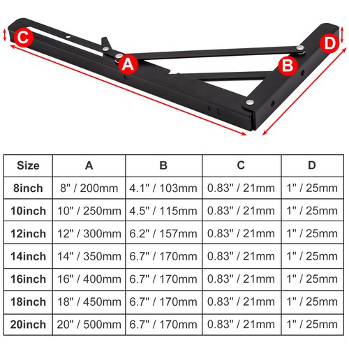 20x folding shelf brackets - folding,