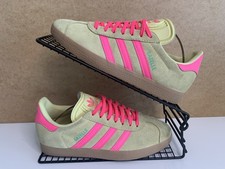 Adidas Gazelle Yellow Pink and Gum Suede Trainers Size UK 5
