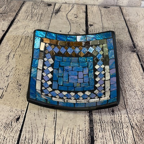 20cm light blue square - blue, mirror