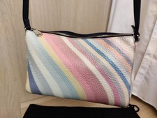 PAUL SMITH RAINBOW STRIPED HANDBAG CROSSBODY SHOULDER BAG MULTICOLOUR LEATHER