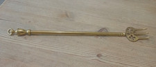 Unusual substantial brass extendable toasting fork 18 - 29 inches