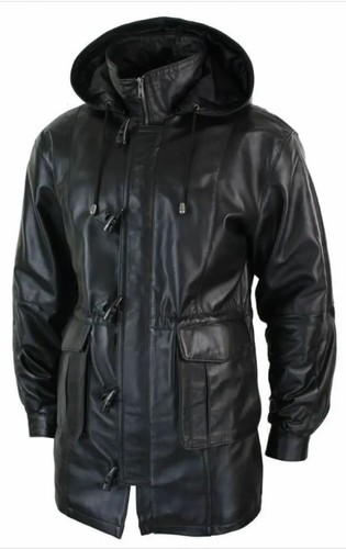 Men black trench over coat - over,