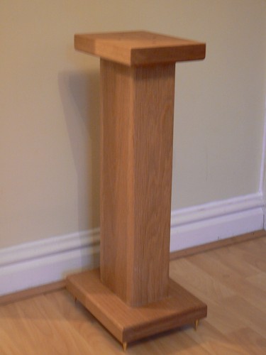 Solid oak wood speaker stands - solid,