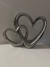Chrome Double-heart Sculpture