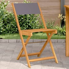 Bistro Chairs 2 pcs Anthracite Solid Acacia Wood & Polyester Fabric 41x52.5x80cm
