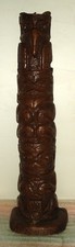 Vintage Genuine Large Canadian Brown TOTEM POLE Candle - H 34cm (13.4")