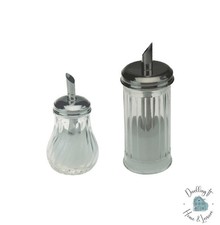 Retro Glass Sugar Dispenser Pourer Decanter Cafe Bistro Restaurant Shaker