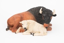 Mother Bison and Baby Figurine by Castagna Made in Italy