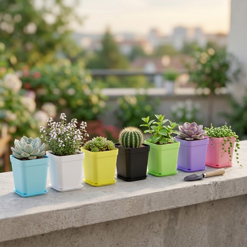 42x colorful mini pots plant - 42x,