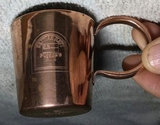 Vintage BRITISH ROYAL NAVY old Copper 1/2 Gill Cup PUSSER’S RUM metal SHOT GLASS