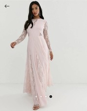 Elegant Pink Lace Maxi Dress