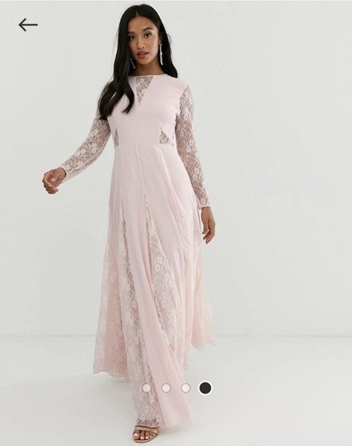 Elegant pink lace maxi - pink, dress