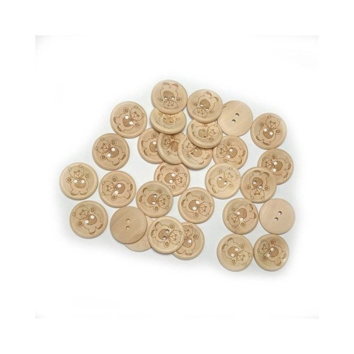 10pcs wooden buttons 15mm - wooden, 15mm-25mm