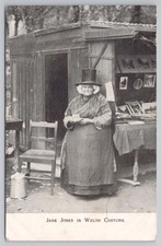 1907 Postcard Jane Jones in Welsh Costume & Hat, Llandudno Wales to London