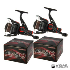 2 x CKR 30 Fishing Reels Float Feeder Spinning Match Reel Loaded with 8lb Line