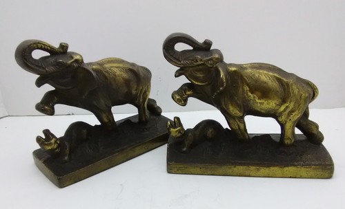 Vintage bookends elephant - bookends,